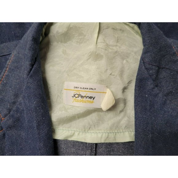 Vintage 70s JC Penney Fashions Denim Jean Unstructured Sport Coat Jacket 38 - Picture 8 of 9